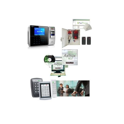 Diferentes sistemas de control de accesos y proximidad sobre fondo blanco